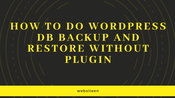 wordpress db backup and restore