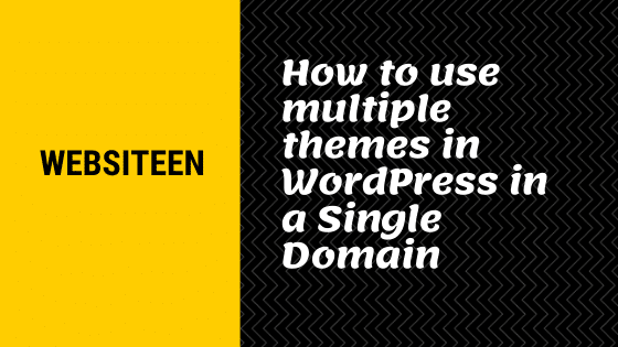 How to use multiple themes in WordPress in a Single Domain